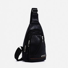 Сумка - слинг, искусственная кожа, цвет черный No Brand