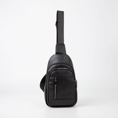 Сумка - слинг, искусственная кожа, цвет черный No Brand