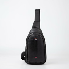 Сумка - слинг, искусственная кожа, цвет черный No Brand