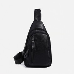 Сумка - слинг, искусственная кожа, цвет черный No Brand