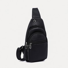 Сумка - слинг, искусственная кожа, цвет черный No Brand
