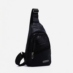 Сумка - слинг, искусственная кожа, цвет черный No Brand