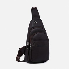 Сумка - слинг, искусственная кожа, цвет коричневый No Brand