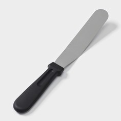 Лопатка-палетка с пластиковой ручкой, изогнутая, 27 см, рабочая часть 14,5 см, цвет черный No Brand