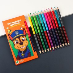 Карандаши цветные 24 цвета, двусторонние, щенячий патруль PAW Patrol