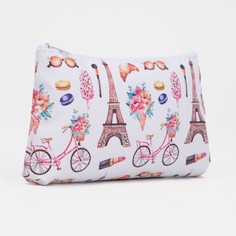 Косметичка на молнии, цвет белый/разноцветный No Brand