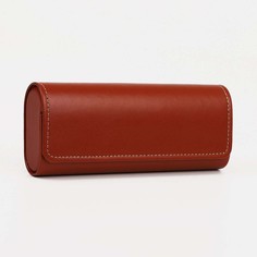 Футляр для очков на магните, 16 см х 3.6 см х 6 см, салфетка, цвет рыжий No Brand