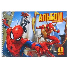 Альбом для рисования а4, 40 листов, гребень Marvel