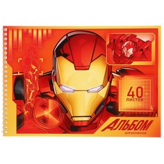 Альбом для рисования а4, 40 листов, гребень Marvel