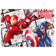 Альбом для рисования а4, 40 листов на склейке Marvel
