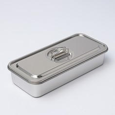 Контейнер из нержавеющей стали 3 секции, 33×15,5×7 с крышкой No Brand