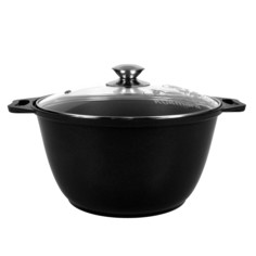 Кастрюля литая 4,0л стеклянная крышка Kukmara