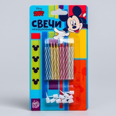 Набор свечей незадуваемые для торта, микки маус,10шт. Disney