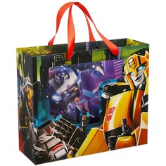 Пакет подарочный с пластиковым окном, 31 х 26 х 11 см, трансформеры Hasbro