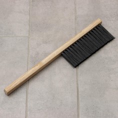 Щетка-сметка техническая, 39×2,5×1,6 см, трехрядная, 51 пучок, бук, синтетическое волокно черное No Brand