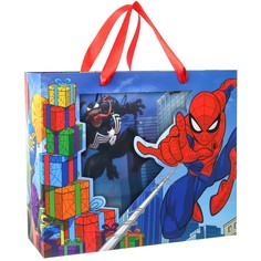 Пакет подарочный с пластиковым окном, 31 х 26 х 11 см, человек паук Marvel