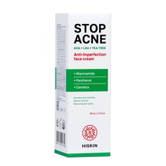 Крем для лица против несовершенств hiskin stop acne, 50 мл No Brand