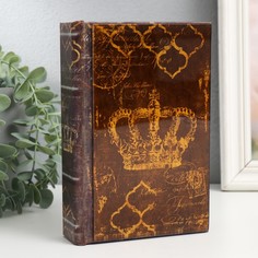 Шкатулка-книга дерево кожзам, стекло No Brand