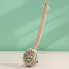 Щетка массажная для тела доляна, с ремешком, натуральная щетина