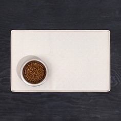 Коврик силиконовый под миску с текстурой, 48 х 30 см, кремовый Пижон