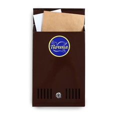 Ящик почтовый с замком, вертикальный, коричневый No Brand