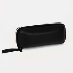 Футляр для очков на молнии, салфетка, цвет черный No Brand