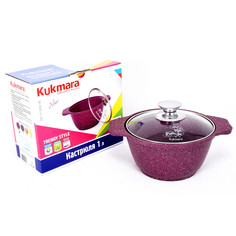 Кастрюля литая 1,0л стеклянная крышка Kukmara