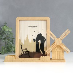 Фоторамка пластик под дерево13х18 см с карандашницей No Brand