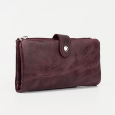 Кошелек на кнопке, цвет бордовый No Brand