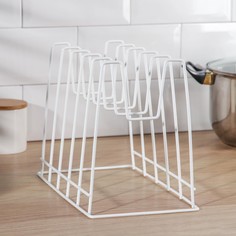 Подставка под крышки настольная, 5 предметов, 29×16×21,5 см, цвет белый No Brand