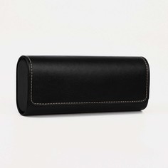 Футляр для очков на магните, 16 см х 3.6 см х 6 см, салфетка, цвет черный No Brand