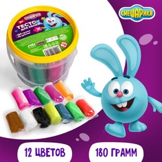 Тесто для лепки, 12 цвета по 15 гр, смешарики