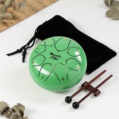 Музыкальный инструмент глюкофон, зеленый, 8 лепестков, 15 х 9 см Music Life