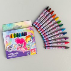 Восковые карандаши, набор 12 цветов, высота 8 см, диаметр 0,8 см, my little pony Hasbro