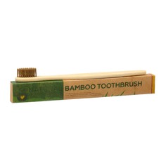 Зубная щетка бамбуковая жесткая в коробке, коричневая No Brand