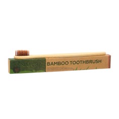 Зубная щетка бамбуковая мягкая, в коробке, коричневая No Brand