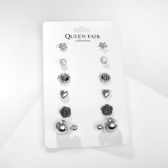 Пусеты 6 пар Queen Fair