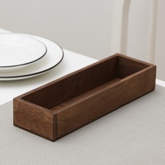 Подставка для столовых приборов доляна, 25×8×4 см, цвет коричневый