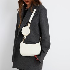 Сумка-багет на молнии, цвет молочный Nazamok