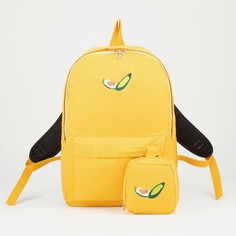 Рюкзак, отдел на молнии, наружный карман, сумочка, цвет желтый No Brand