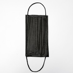 Маска гигиеническая, трехслойная, черная, 50 штук в упаковке. No Brand