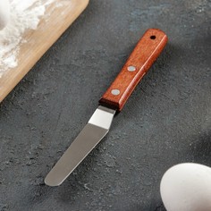 Лопатка-палетка с деревянной ручкой, изогнутая, 19,5 см No Brand