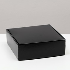 Коробка самосборная, черная, 23 х 23 х 8 см No Brand