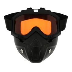 Очки-маска для езды на мототехнике, разборные, стекло оранжевый хром, цвет черный Torso