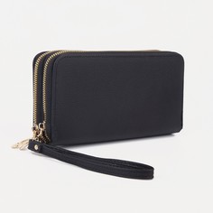 Кошелек на молниях, цвет черный No Brand