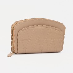 Кошелек на молнии, цвет бежевый No Brand