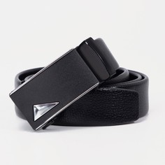 Ремень мужской, ширина 3.5 см, пряжка автомат, цвет черный No Brand