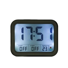 Часы электронные настольные, с будильником, термометром 10.3 х 8.3 х 3.7 см No Brand