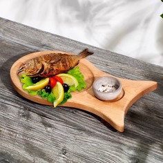 Доска для подачи рыбной продукции, пропитано минеральным маслом, 33×18 см, береза Adelica