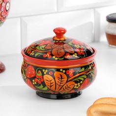 Сахарница, большая, 15×10 см, хохлома No Brand